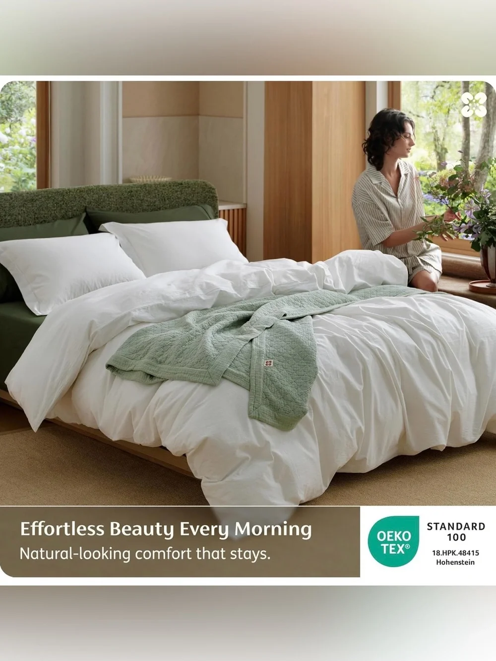 Bedsure 100% Cotton Queen Duvet Cover